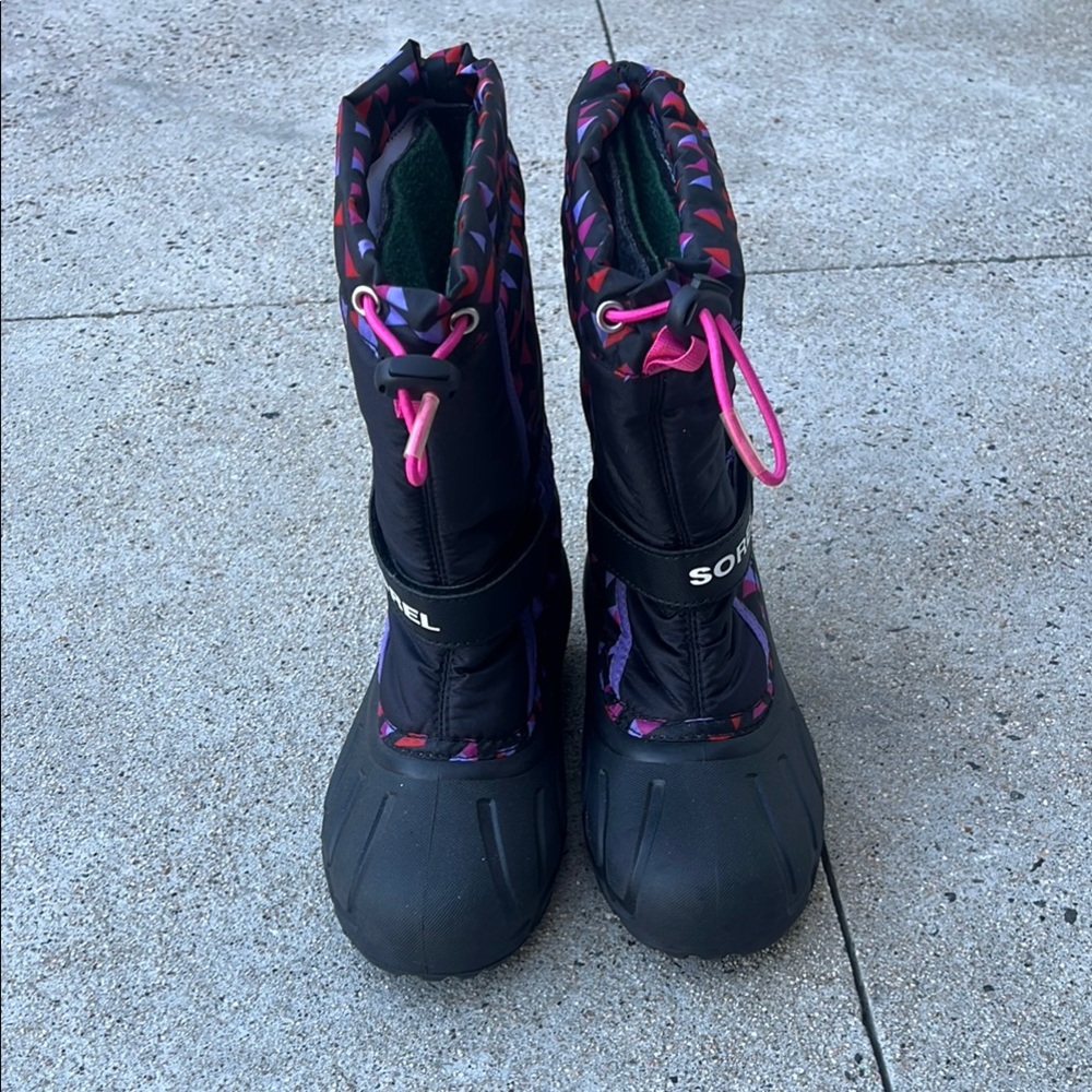 Sorel Kids Black and Pink Winter Boots